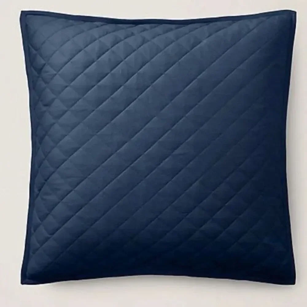 Ralph Lauren Home Journey's End Quilted Tait One Euro Sham Navy Blue 26 x 26 IN